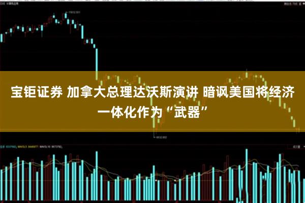 宝钜证券 加拿大总理达沃斯演讲 暗讽美国将经济一体化作为“武器”